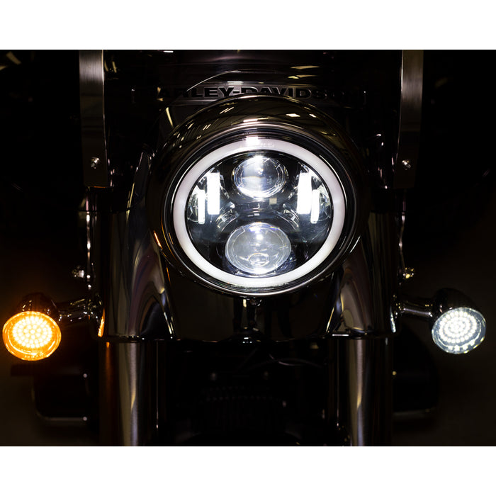 CUSTOM DYNAMICS 2001-2376 CD-7-14-B7" Halo Headlamp with Touring Adapter - 7" - LED - Black