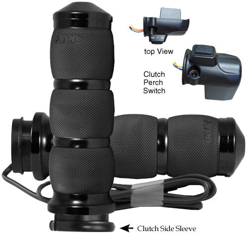 Avon 40-4392HBK AIR-90-AN-FL-RH AIR CUSHION FBW HEATED GRIPS 15-UP FLTR BLACK