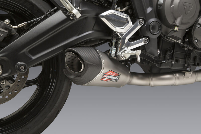 Yoshimura Exhaust AT2 Race FS SS SS CF Works - 19660AP520 Triumph Trident 660 2021-2023