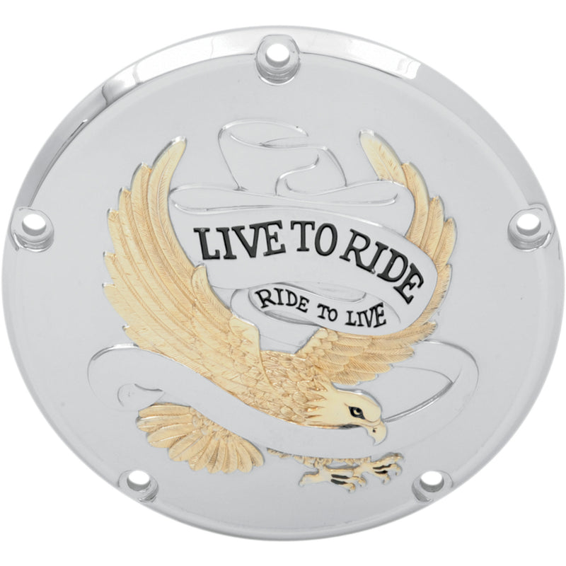 Drag Specialties Live to Ride Derby Cover - 1107-0158 For Harley Motorcycles 1999-2018