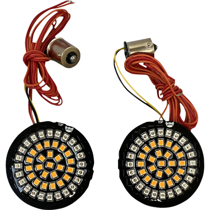 CUSTOM DYNAMICS 2020-1890 GEN-4-AR2-1156 Dynamic Clusters2™ LED Turn Signal Inserts - Bullet Rear Turn Signal 1156 - Amber Lens