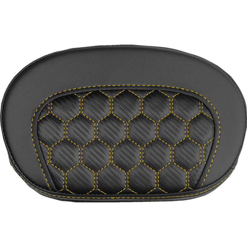 SADDLEMEN 0822-0723 061019007 Mini Contour Sissy Bar Pad honeycomb - gold stitch