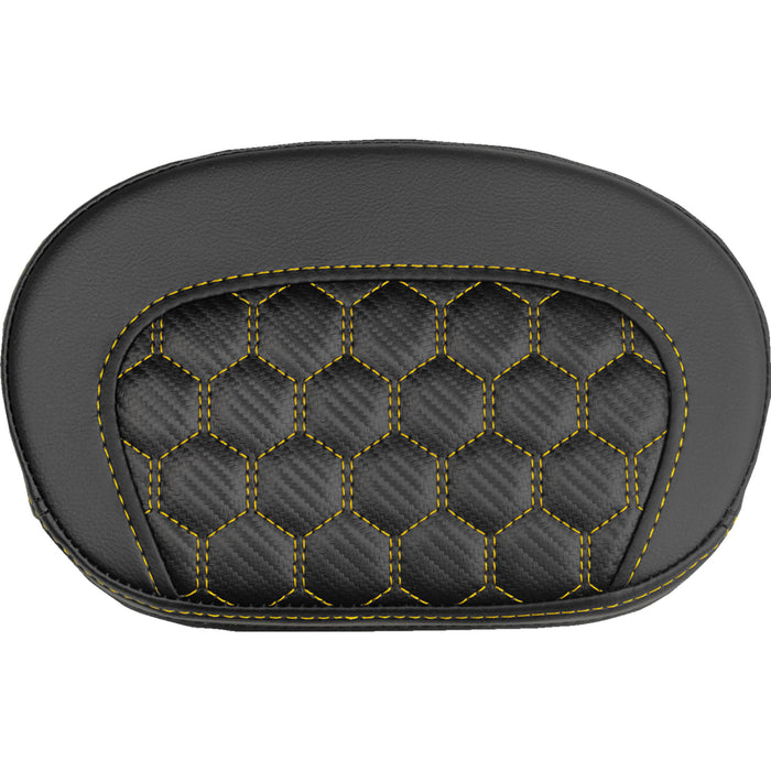 SADDLEMEN 0822-0723 061019007 Mini Contour Sissy Bar Pad honeycomb - gold stitch