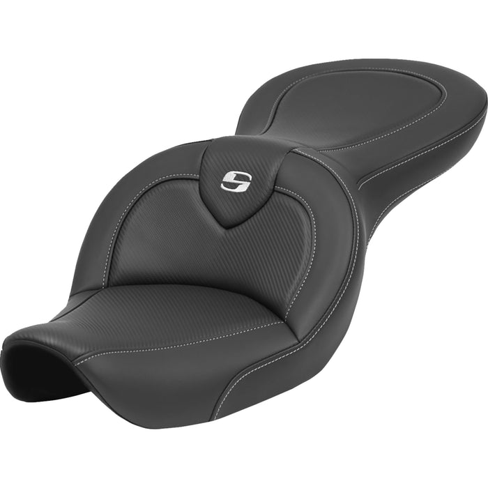 SADDLEMEN 0803-0723 896-05-185 Roadsofa™ Standard Reach Seat - without Backrest - Carbon Fiber - FXDWG '96-'23