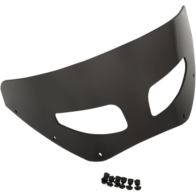 MEMPHIS SHADES 2350-0457 MEP87210 Road Warrior Windshield — Includes Vent - Vented - Dark Black Smoke - 7"