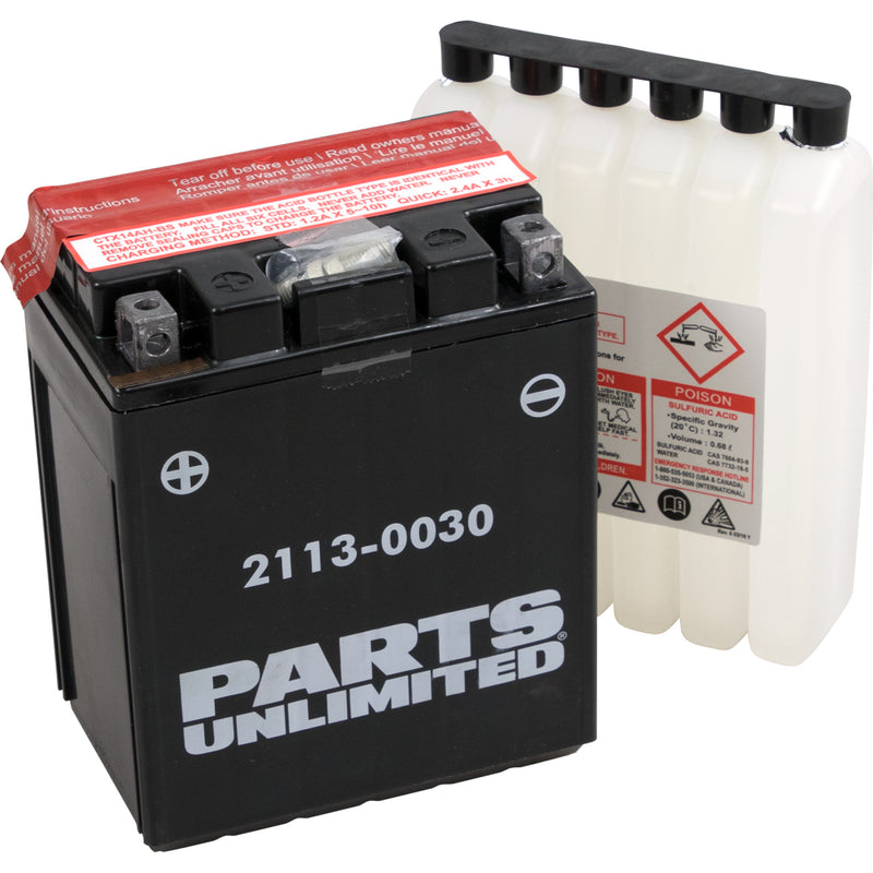 Parts Unlimited Battery - 2113-0030 For Indian Scout 2015-2022 | Ducati Scrambler 250 1985-1986 | Linhai Sport 400 1998-1999