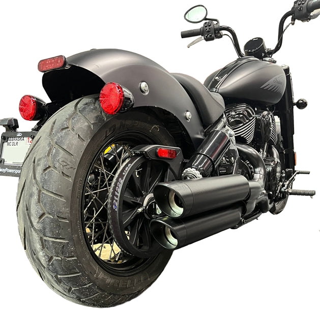 Tab Performance Indian Chief 3.5" Black Tip Compatible Exhaust Pipes | '22 & Up - Black Slash End Caps, Zombie Baffles 231-2290-B-Z