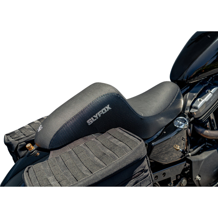 SLYFOX 0804-0811 4684B-slyfox The Drifter Seat - Gray Logo - Black Vinyl w/ Slipstop - Carbon Fiber - XL '04-'22