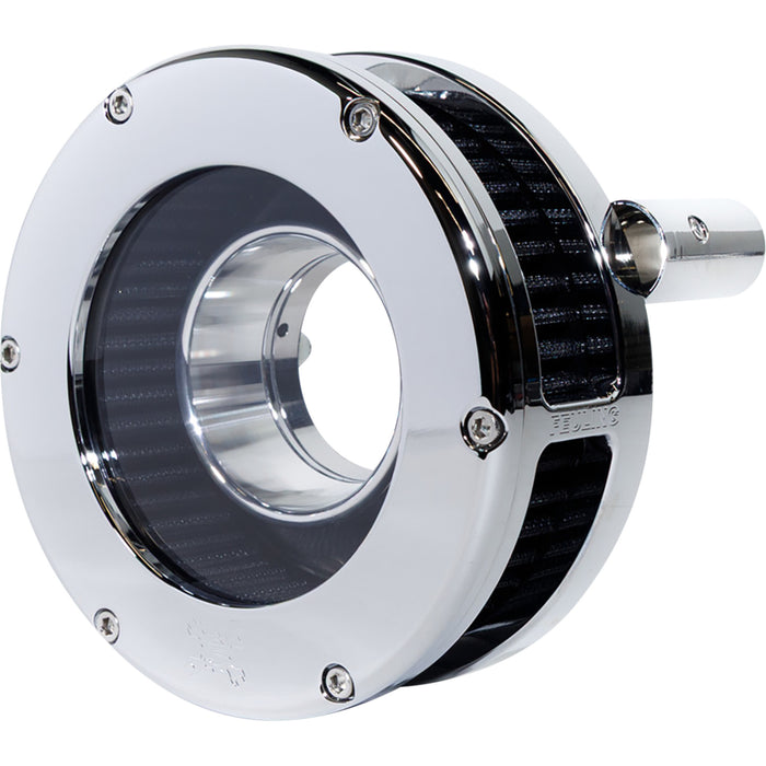 FEULING PARTS 1010-3445 5568-S BA Slim Air Cleaner Kit chrome/clear - black filter - '93-'99 evo big twin