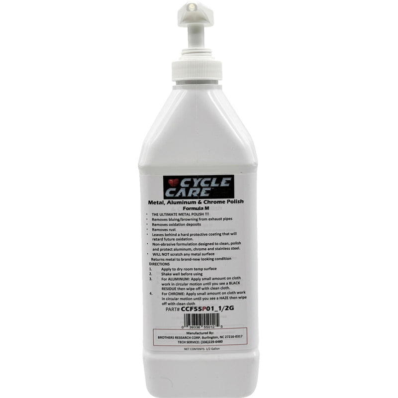 CYCLE CARE FORMULAS 3713-0108 CCF55P01_1/2G Formula M Metal Polish Formula M Aluminum/Chrome Polish - Bag in Box - 1/2 U.S. gal.