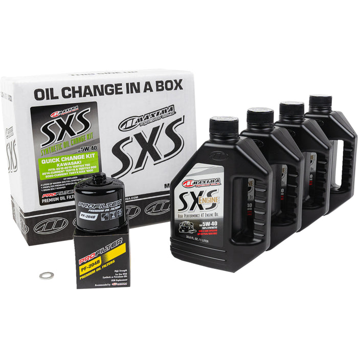 MAXIMA RACING OIL 3601-0902 90-469013-KRX UTV Synthetic Quick Oil Change Kit SXS Synthetic Oil Change Kit - Kawasaki Teryx - 5W40