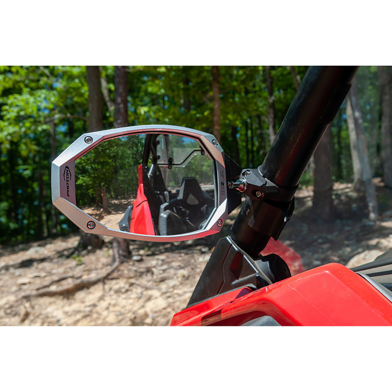 SEIZMIK 0640-1485 56-18107 Photon Mirror Mirrors - Photon - Side View - Oval - Black/Silver - 1.75" ROPS - Pair