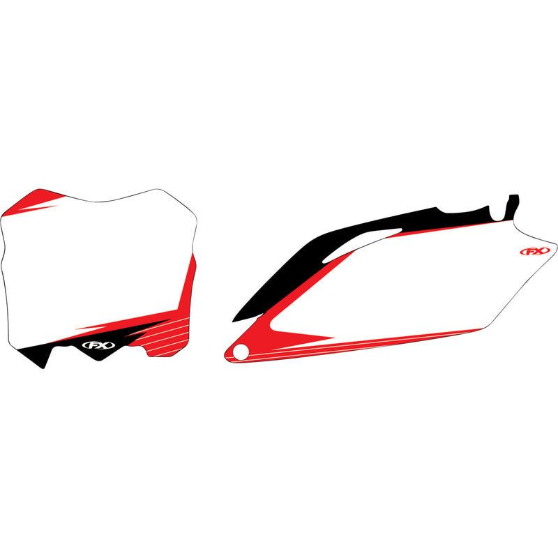 FACTORY EFFEX 4302-6352 24-64356 Pre-Cut Graphic Number Plate Kit Graphic Number Plate - White/Red - CRF