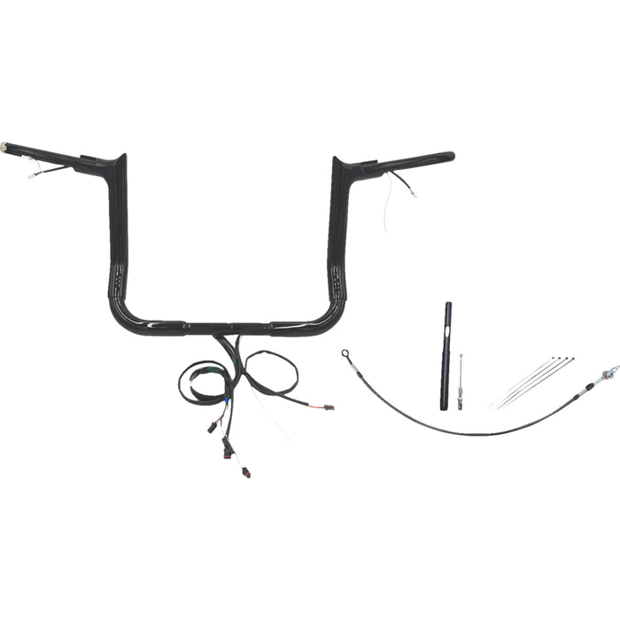 FAT BAGGERS INC. 0601-6182 812012-B EZ Install Wired 1-1/2" Pointed Top Handlebar Kit - 12" - Black