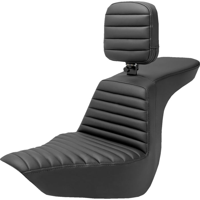 SADDLEMEN 0802-1524 818-29-191BR Tour Step-Up Seat - Rider Backrest - Tuck-n-Roll - FLSB/FXLR '18-'23