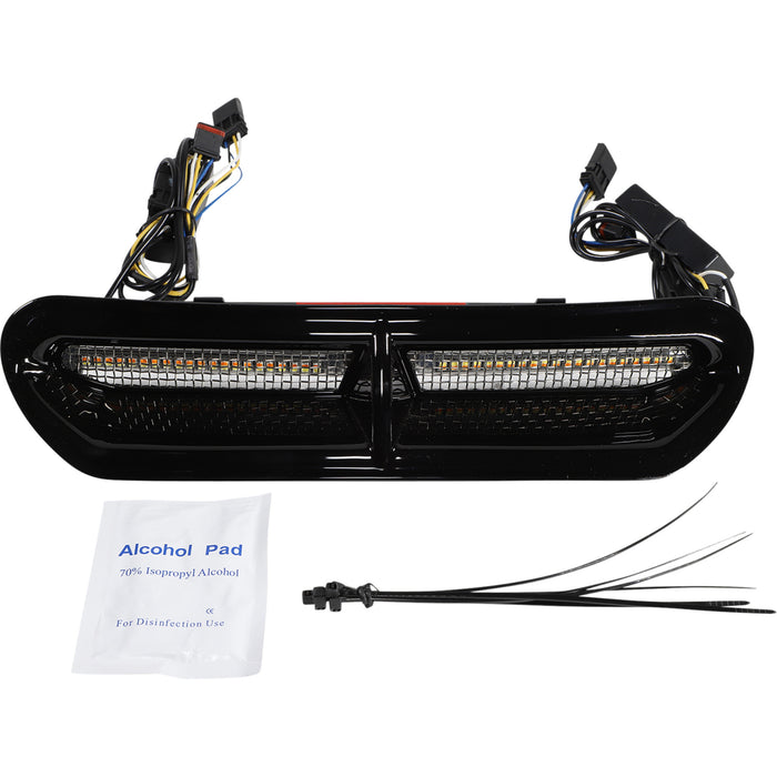 CUSTOM DYNAMICS 2040-2812 CD-VENT-AW2-B Genesis® 4 All-In-One Dynamic LED Batwing Fairing Vent Insert - Amber/White - Black w/ Stainless Mesh