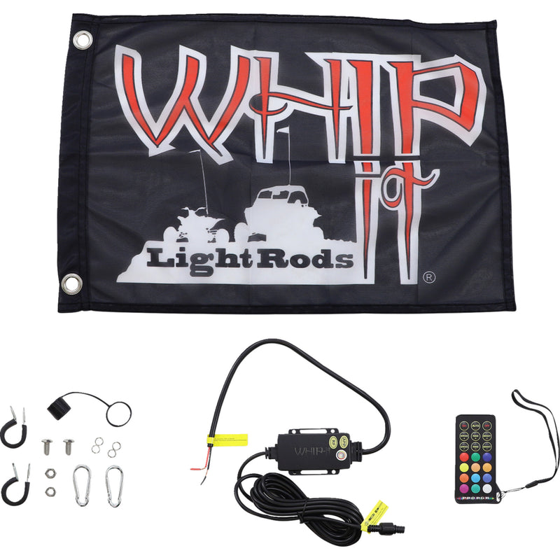 WHIPITLIGHTRODS 2040-2935 SB-CHSBTR-131 Bluetooth Light Rod Chasing 3' Light Rod Whip - Chase - Black