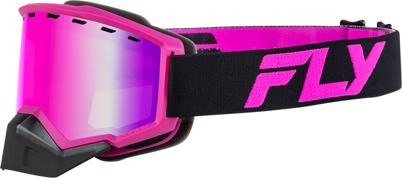 Fly Racing 37-50169 FLB-24F9 FOCUS SNOW GOGGLE BLACK/PINK W/ PINK MIRROR/ROSE LENS