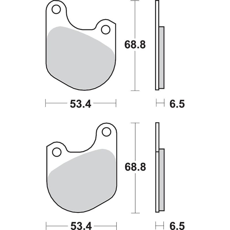 Sbs Brake Pad - 537H.HF For Harley 1977-1983