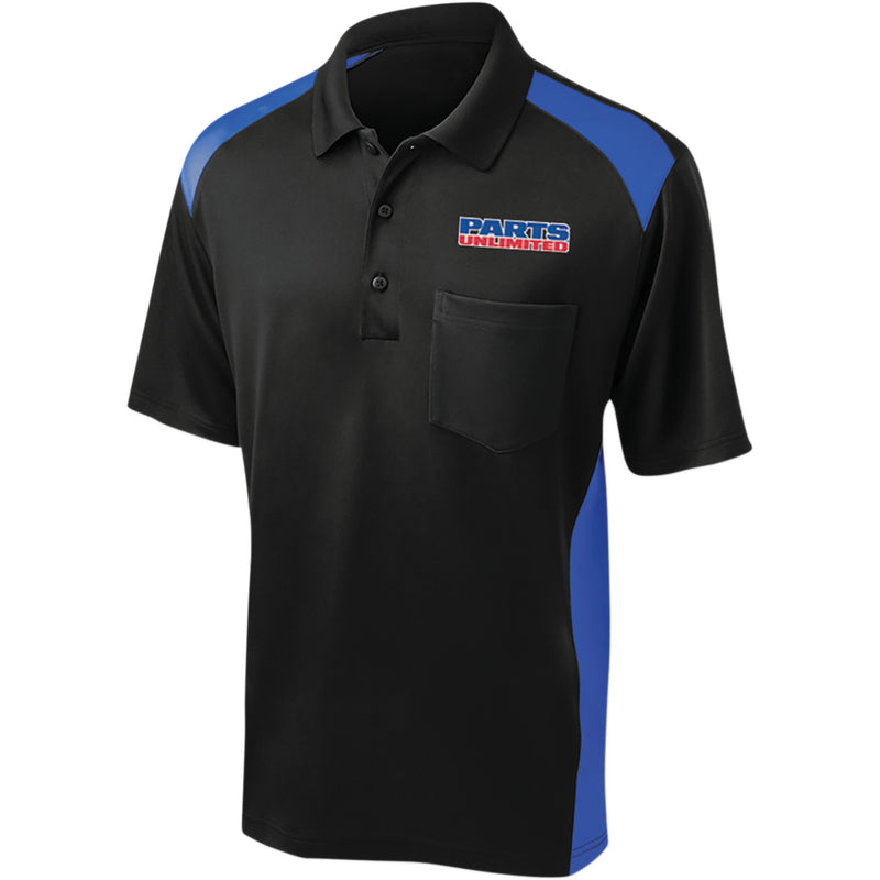 THROTTLE THREADS 3040-2894 PSU36CS416BRB2X Parts Unlimited Polo Shirt black/blue - 2xl