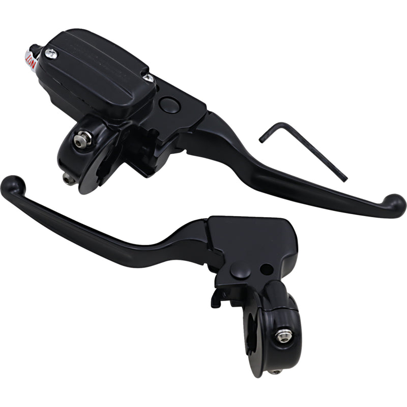 Drag Specialties Handlebar Control Kit — Hydraulic Mechanical '99 '06 FLT Flht Black For Harley Touring 1999-2006