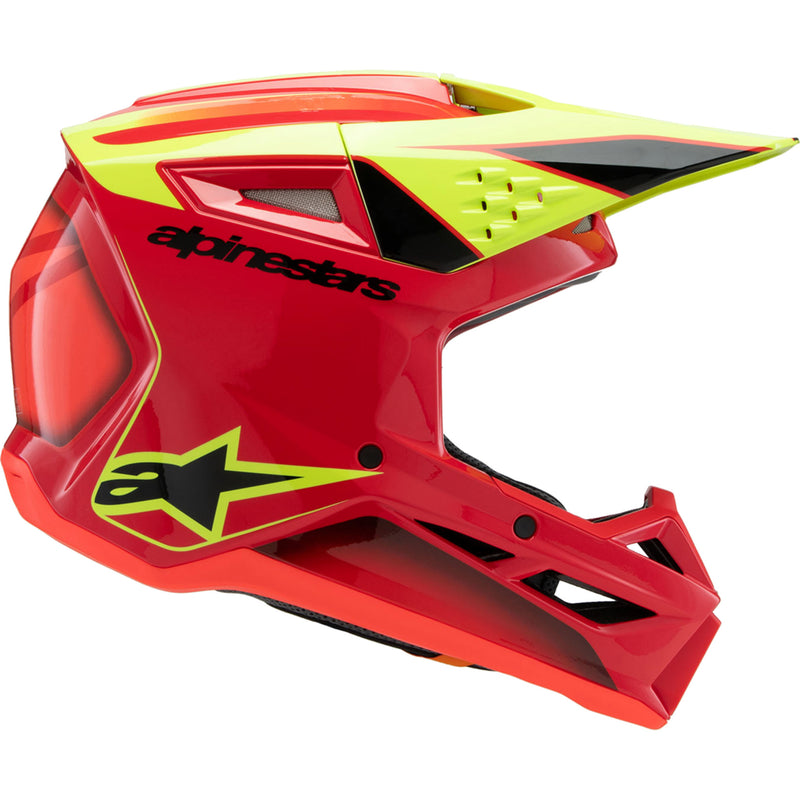 ALPINESTARS Youth SM3 Fray Helmet - Gloss Red/Yellow Fluo/Black