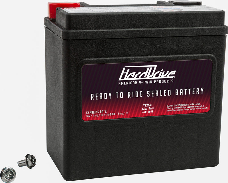 Harddrive Battery YTX14L 240CCA Factory Activated Sealed AGM - HVT14L For Harley Sportster 2004-2018