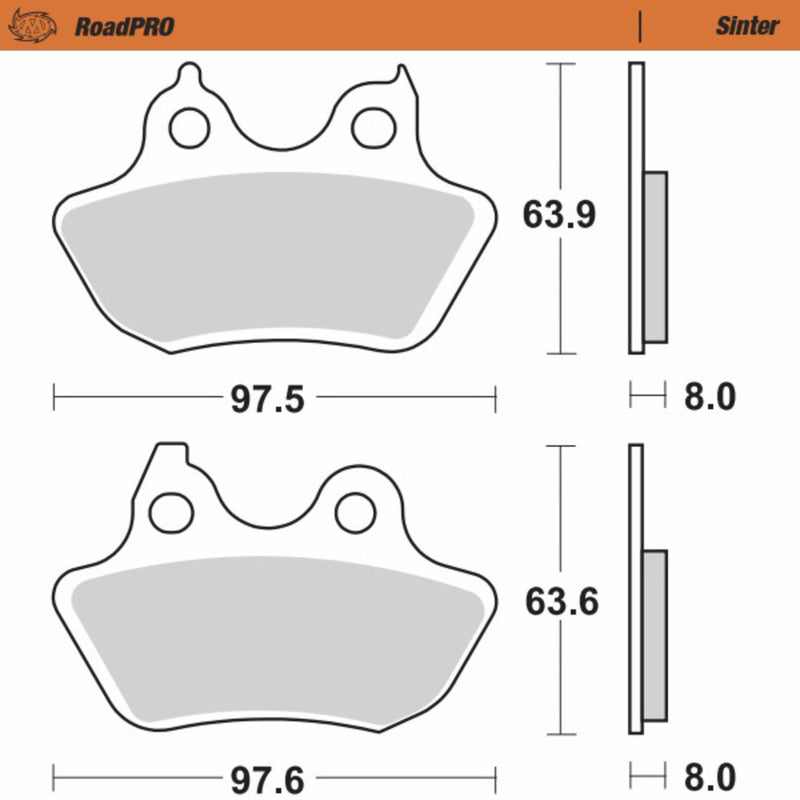 Moto-Master Brake Pad - 412002-PU For Harley Softail / Super 2006-2007