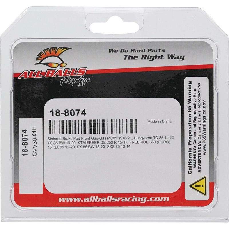 All Balls Brake PAD Kit Sintered - 18-8074 Husqvarna TC 85 2014-2020