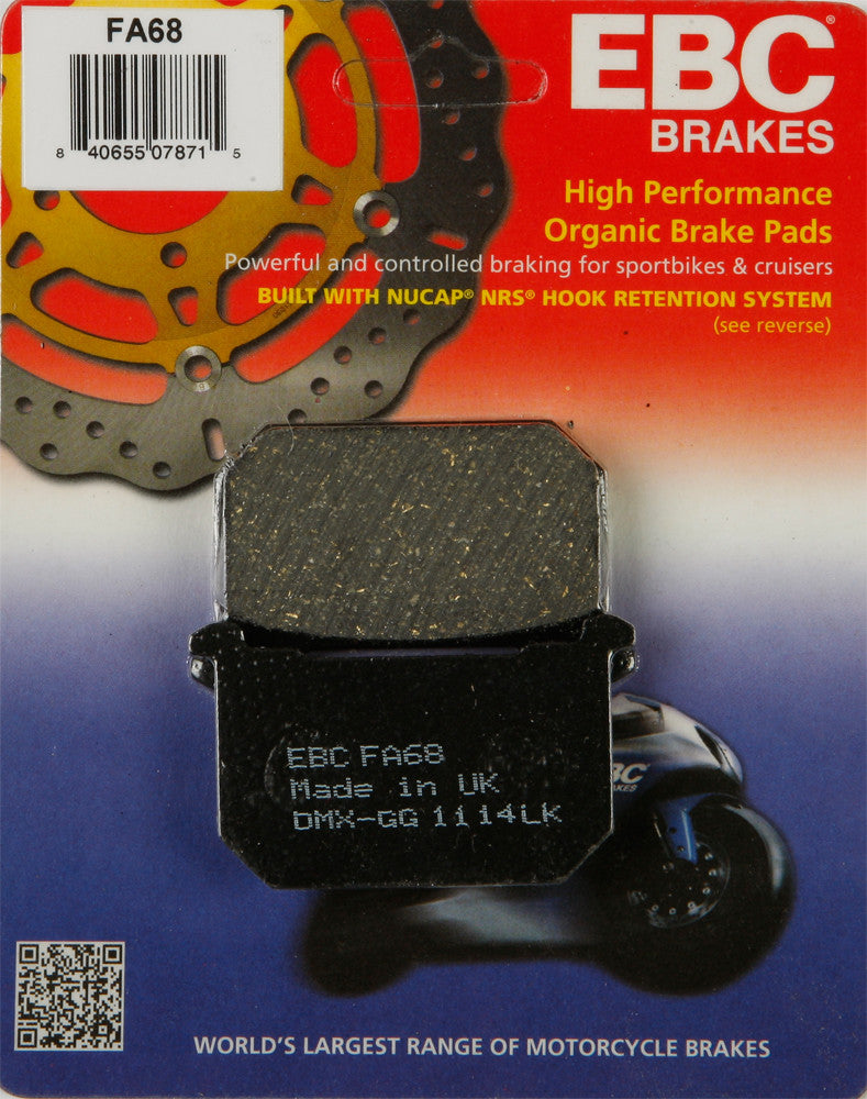 EBC Brake Pads Organic - FA68 Kawasaki Motorcycles 1980-2003