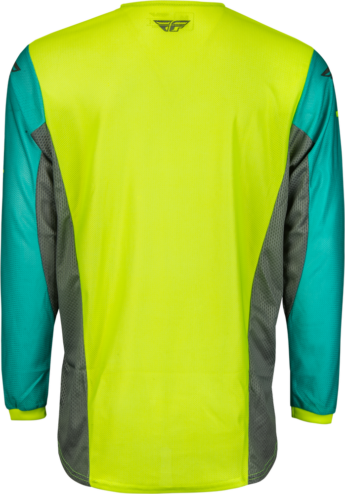Fly Racing Kinetic Mesh Kore Jersey HI-VIS Teal Grey SM