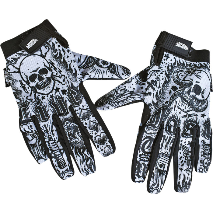 LETHAL THREAT 3301-4278 GL15017M Tattoo Gloves black/white - medium
