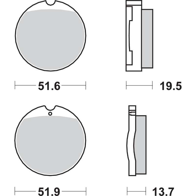 SBS 1721-1520 501HF HF Street Ceramic Organic Brake Pads HF Brake Pads - Honda CB