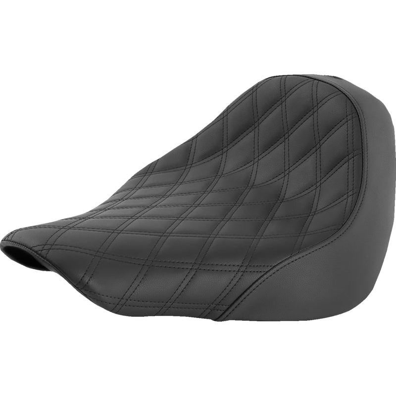 Saddlemen Renegade™ Lattice Stitch Solo Seat Lattice Stitched Black FL FX - 818-27-002LS For Harley Softail 2018-2026