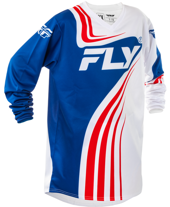 Fly Racing 378-222YL 378-222YL YOUTH F-16 JERSEY RED/WHITE/BLUE YL