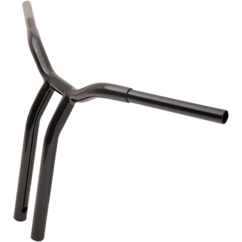 LA CHOPPERS 0601-4945 LA-7338-16B Kage Fighter Welded Bent-Riser Handlebar - One Piece - Bent - 16" - Black