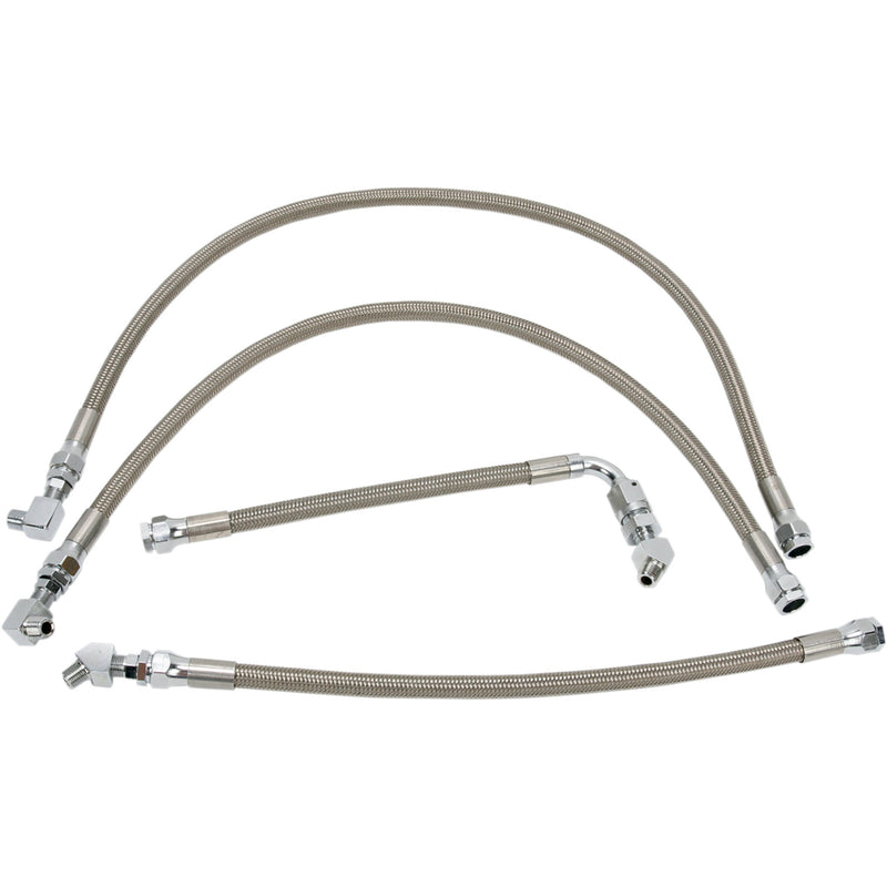 Drag Specialties Stainless Steel Braided Oil Line Kit For Harley Low / Sport / Super 1987-1990