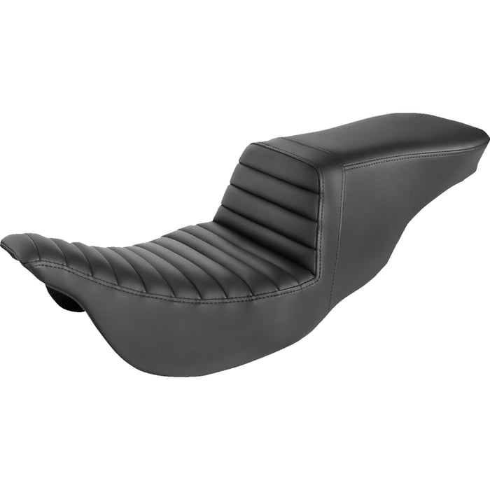 SADDLEMEN 0801-1423 808-07B-191 Step-Up Seat - Front Tuck-n-Roll - Black - FLH