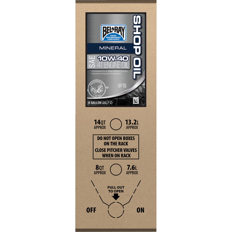 BEL-RAY 3601-0858 301290150033 Engine Oil Shop Oil - 10W-40 - 6 U.S. gal - Bag-In-Box