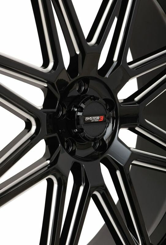 System 3 ST7 Wheel 24X9 5+4 (0MM) 4/156 Gloss Black Milled - 24S3-7256 For Polaris UTVs 2003-2023 | Kawasaki UTVs 2015-2023