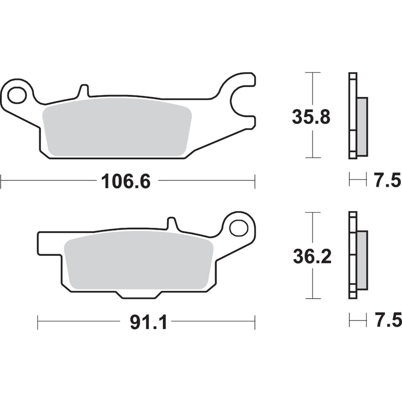 SBS 1721-1672 850SI SI Offroad Sintered Brake Pads Off-Road Sintered Brake Pads - YFM
