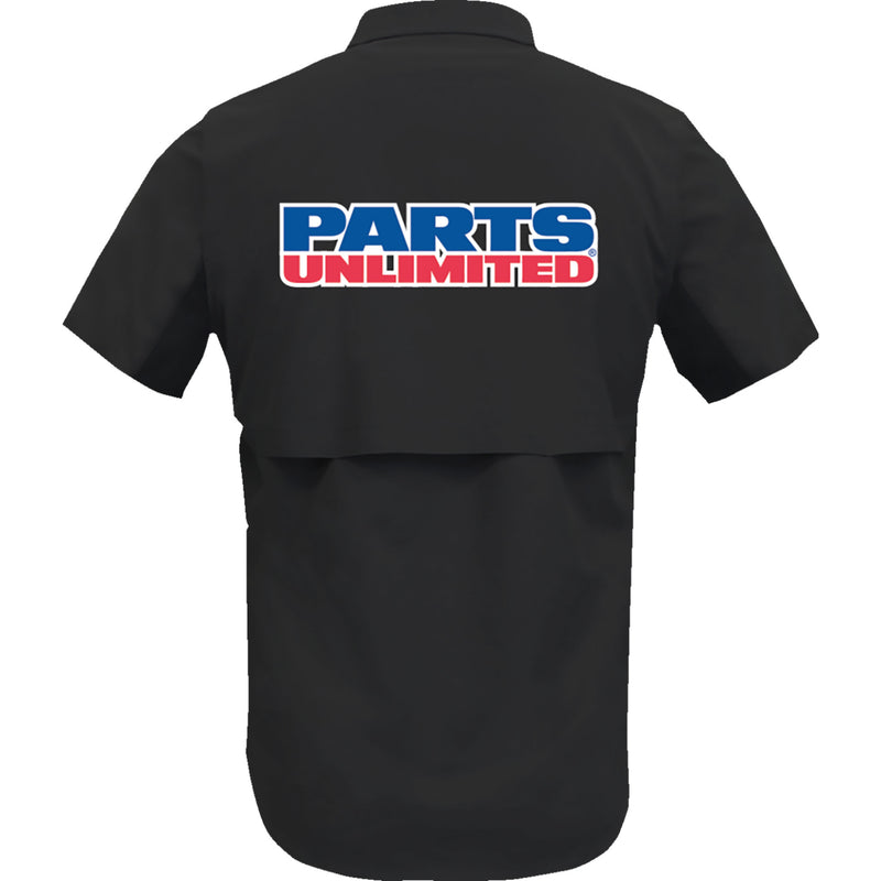THROTTLE THREADS 3040-3145 PSU37ST26BKSM Parts Unlimited Vented Shop Shirt black - small