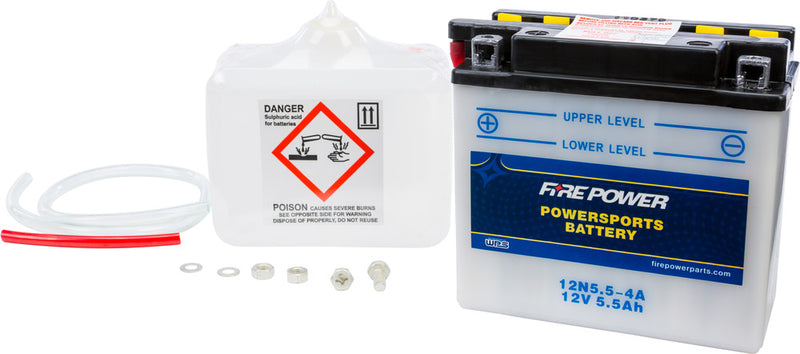 Fire Power Battery W Acid 12V - 12N5.5-4A Kawasaki Motorcycles 1972-1978