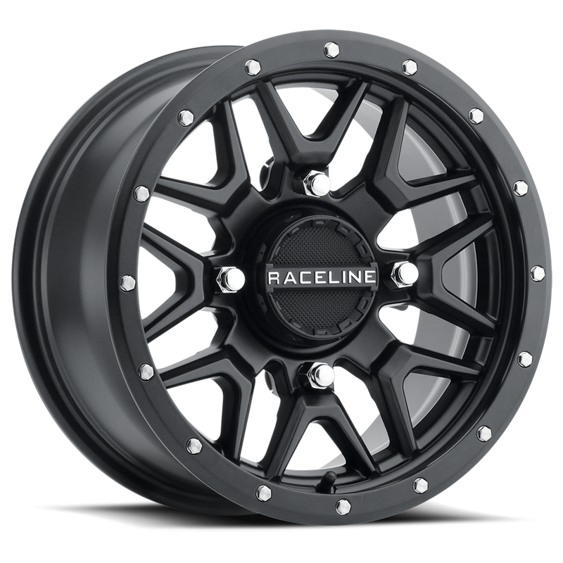 Raceline Wheels Krank Wheel 15X7 4/156 5+2 (+10MM) Black - A94B-57056+10 For Yamaha UTVs 2019-2023 | Kawasaki Mule 2015-2023