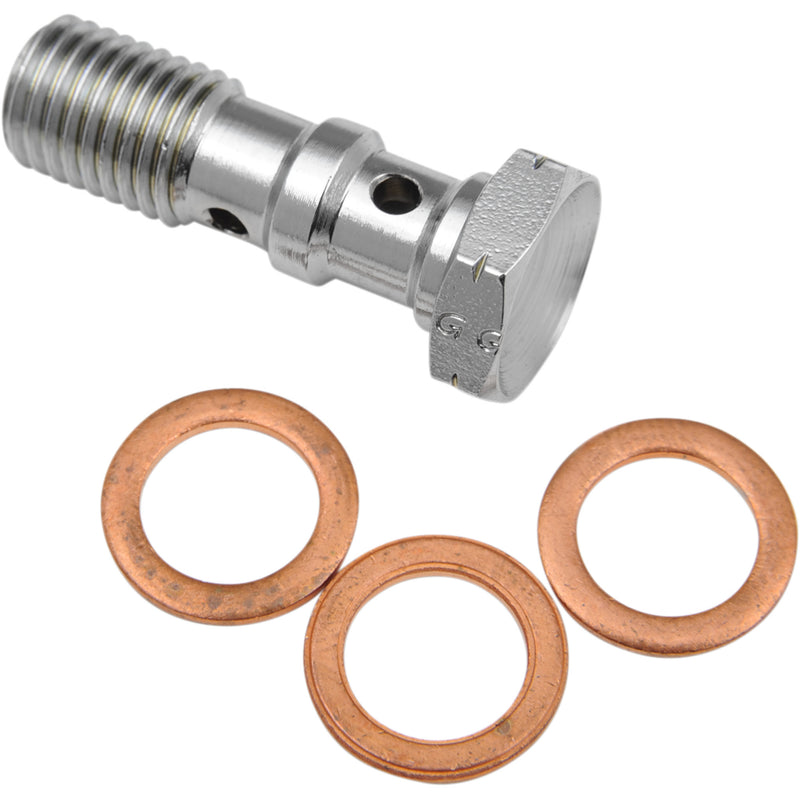 GOODRIDGE 9930332CH P993-03-32CH Banjo Bolt 600 Series Banjo Bolt - M10 x 1.25 - Double - Chrome