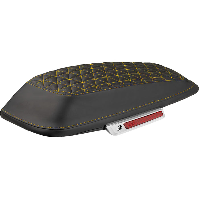SADDLEMEN 3501-2340 L870-14-21107 Tri-Gripper Saddlebag Lid Covers Saddlebag Lid Covers - Tri-Gripper - Gold Stitch - FLH/FLT '14-'25
