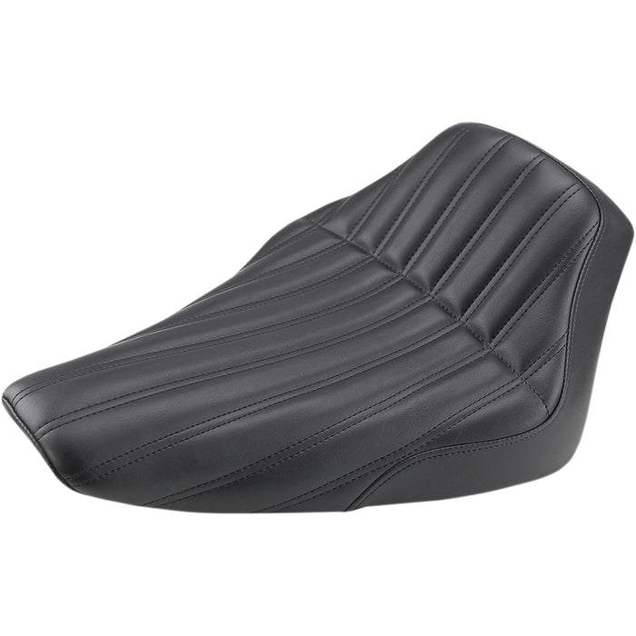 SADDLEMEN 0802-0935 812-26-0023 Knuckle Solo Seat - Ribbed - Black - FLS