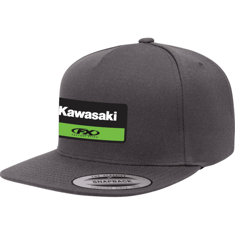 FACTORY EFFEX 2501-4372 28-86102 Kawasaki Victory Snapback hat charcoal gray