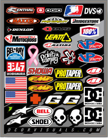 D'cor Visuals D-Cor Helmet Logos Decal Sheet 9.5"X12" - 40-90-104