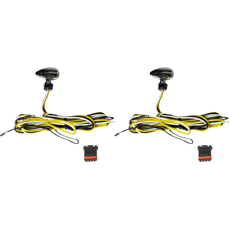 CUSTOM DYNAMICS 2040-3463 CD-MICRO-AW2-C Micro Bullet dual Color LED Turn Signals Micro Turn Signals - Dual - Amber/White - Chrome